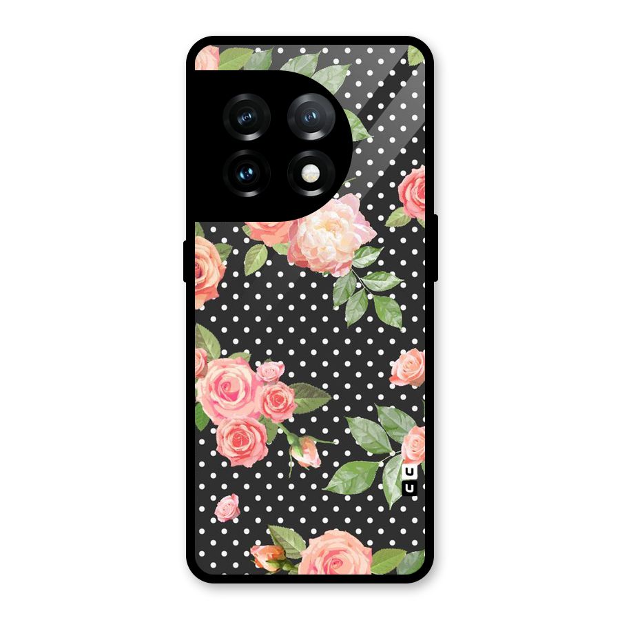 Polka Peach Glass Back Case for OnePlus 11