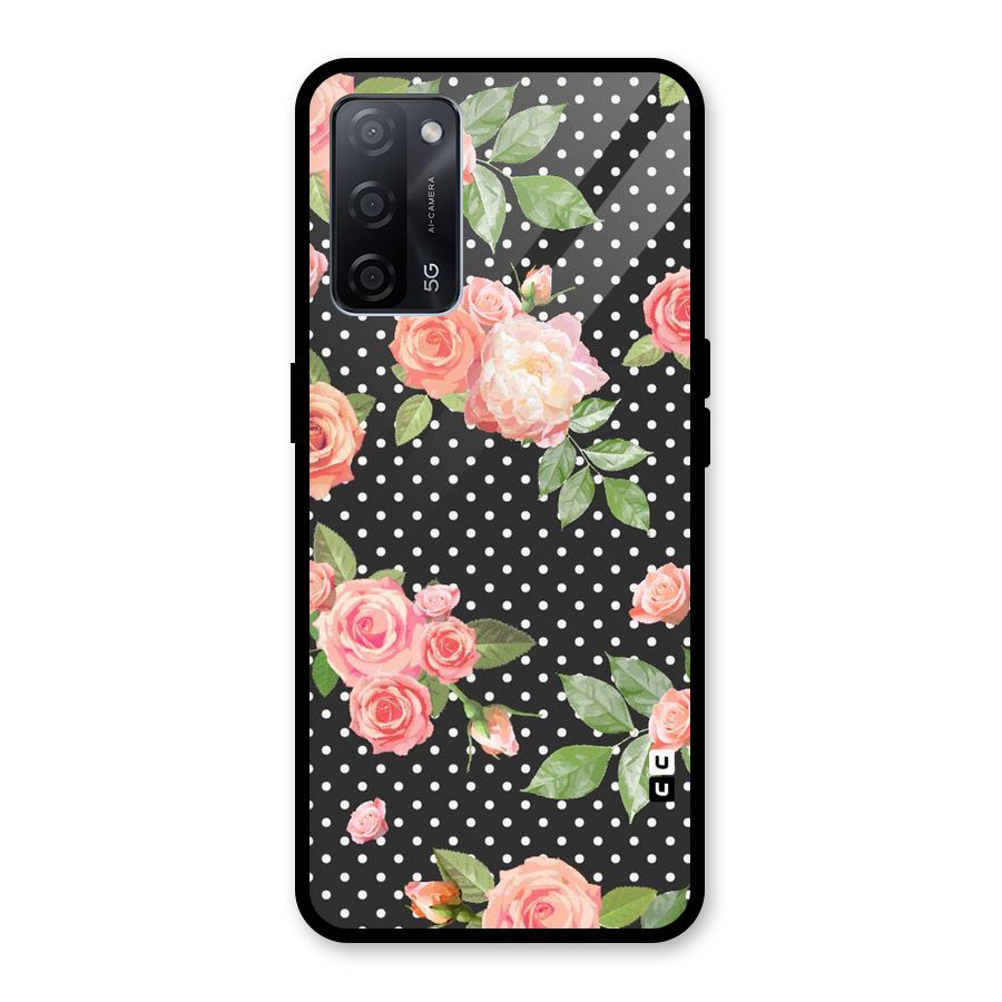 Polka Peach Glass Back Case for Oppo A53s 5G