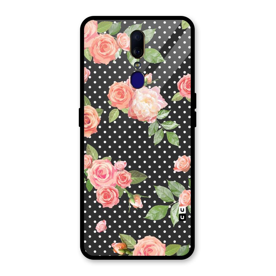 Polka Peach Glass Back Case for Oppo F11