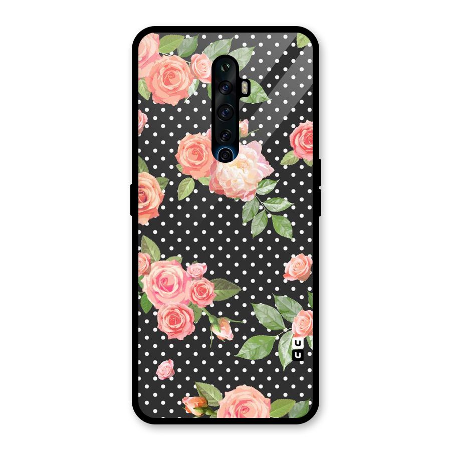 Polka Peach Glass Back Case for Oppo Reno2 F