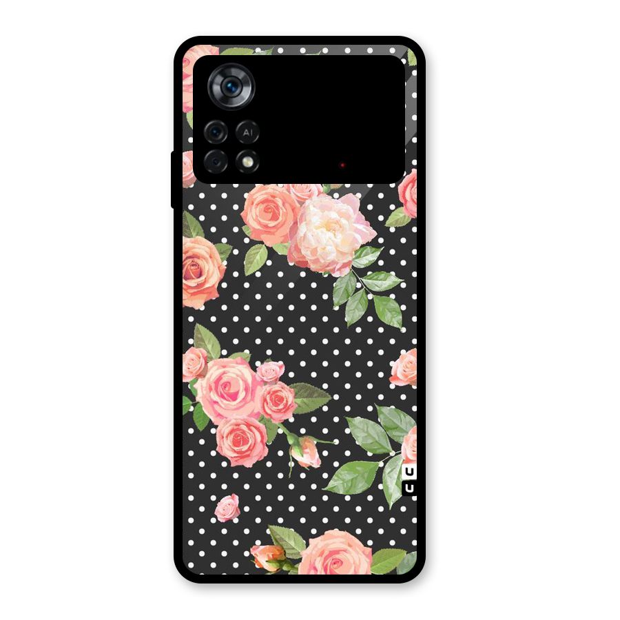 Polka Peach Glass Back Case for Poco X4 Pro 5G