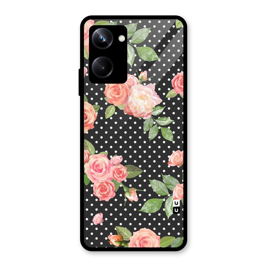 Polka Peach Glass Back Case for Realme 10 Pro