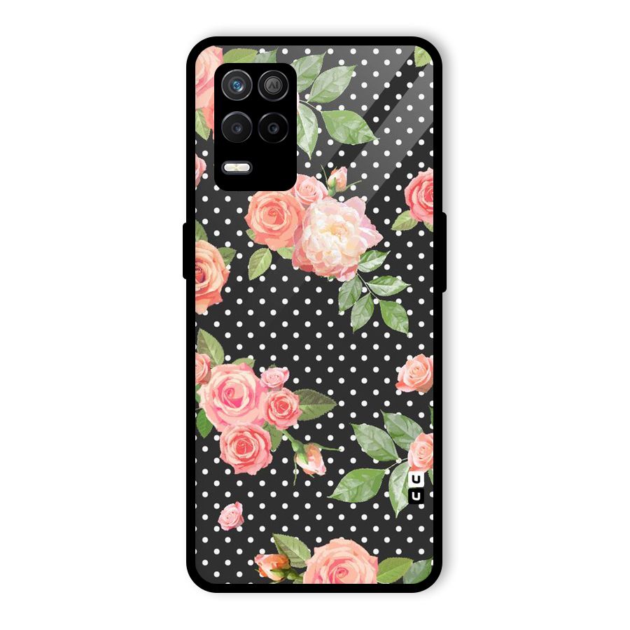 Polka Peach Glass Back Case for Realme 8 5G