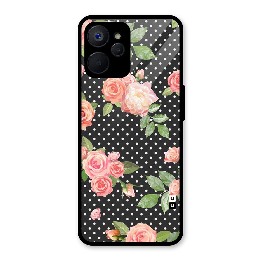 Polka Peach Glass Back Case for Realme 9i 5G