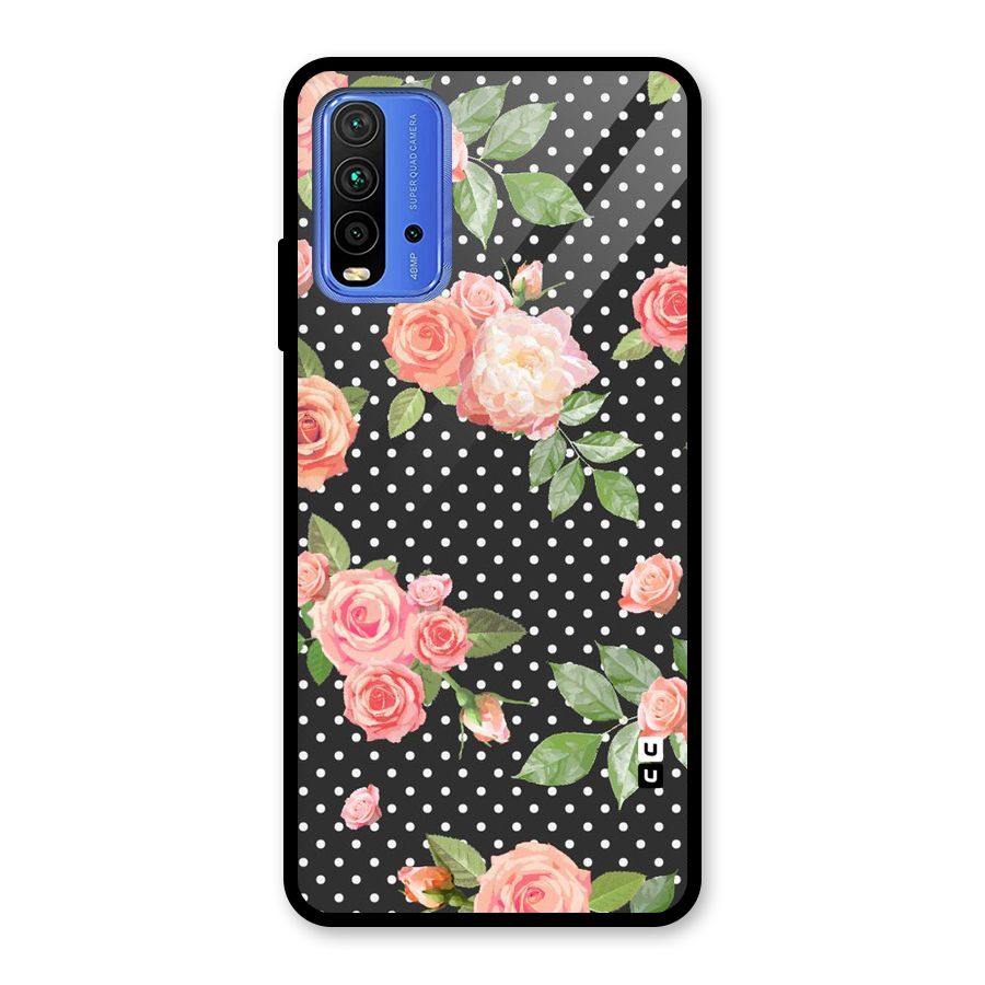 Polka Peach Glass Back Case for Redmi 9 Power