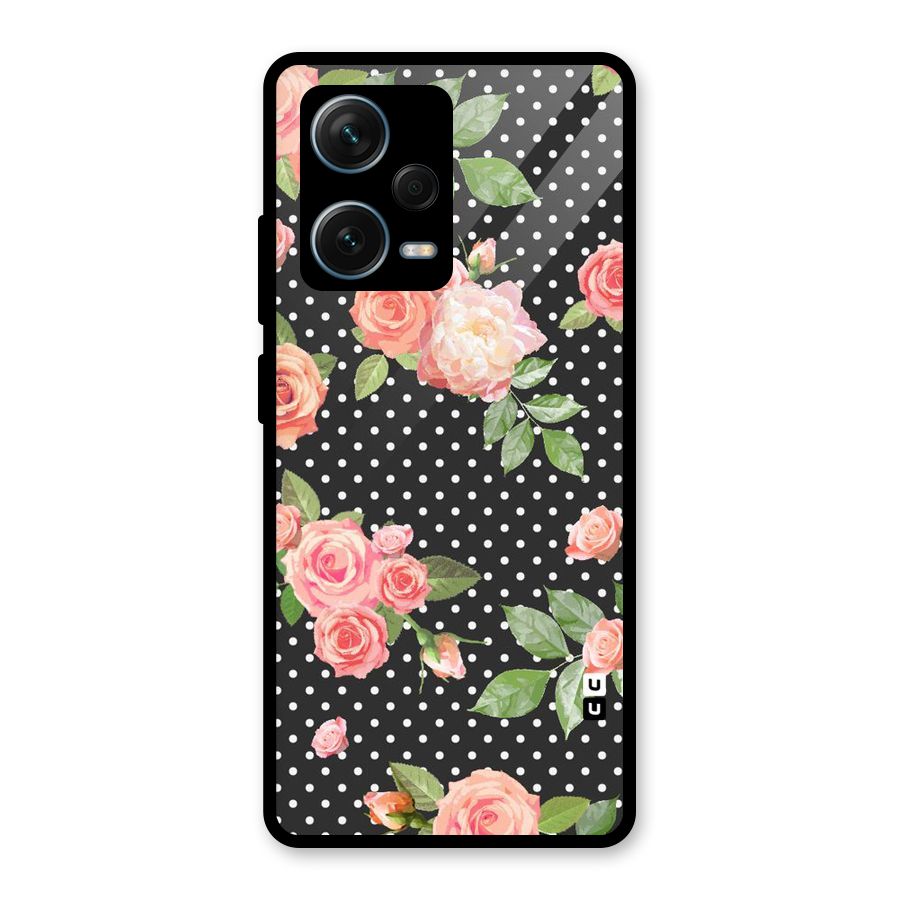 Polka Peach Glass Back Case for Redmi Note 12 Pro Plus 5G