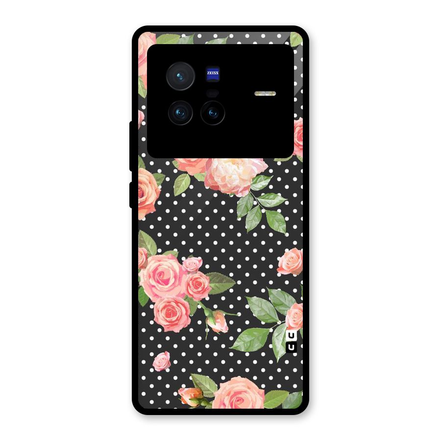 Polka Peach Glass Back Case for Vivo X80