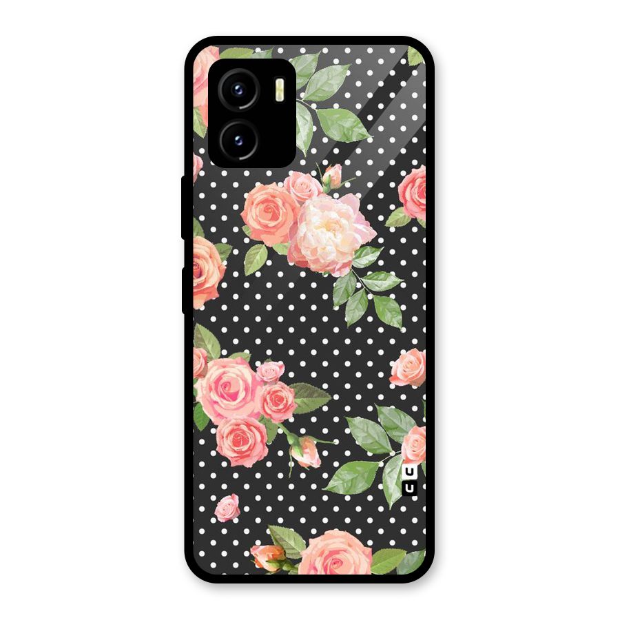 Polka Peach Glass Back Case for Vivo Y15s