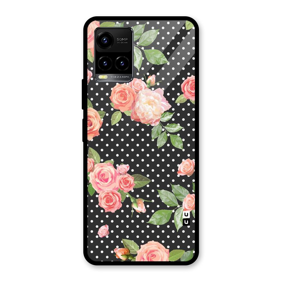 Polka Peach Glass Back Case for Vivo Y21T