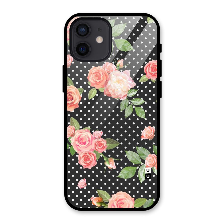Polka Peach Glass Back Case for iPhone 12