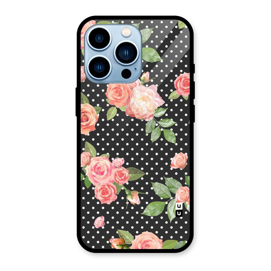 Polka Peach Glass Back Case for iPhone 13 Pro