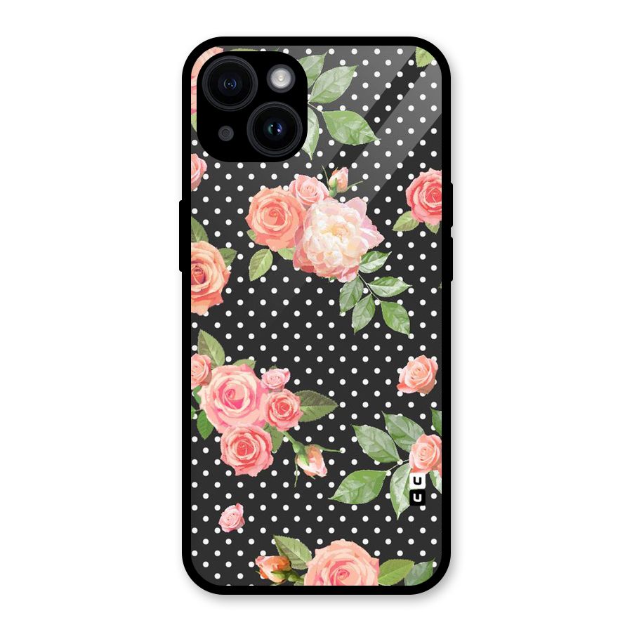 Polka Peach Glass Back Case for iPhone 14