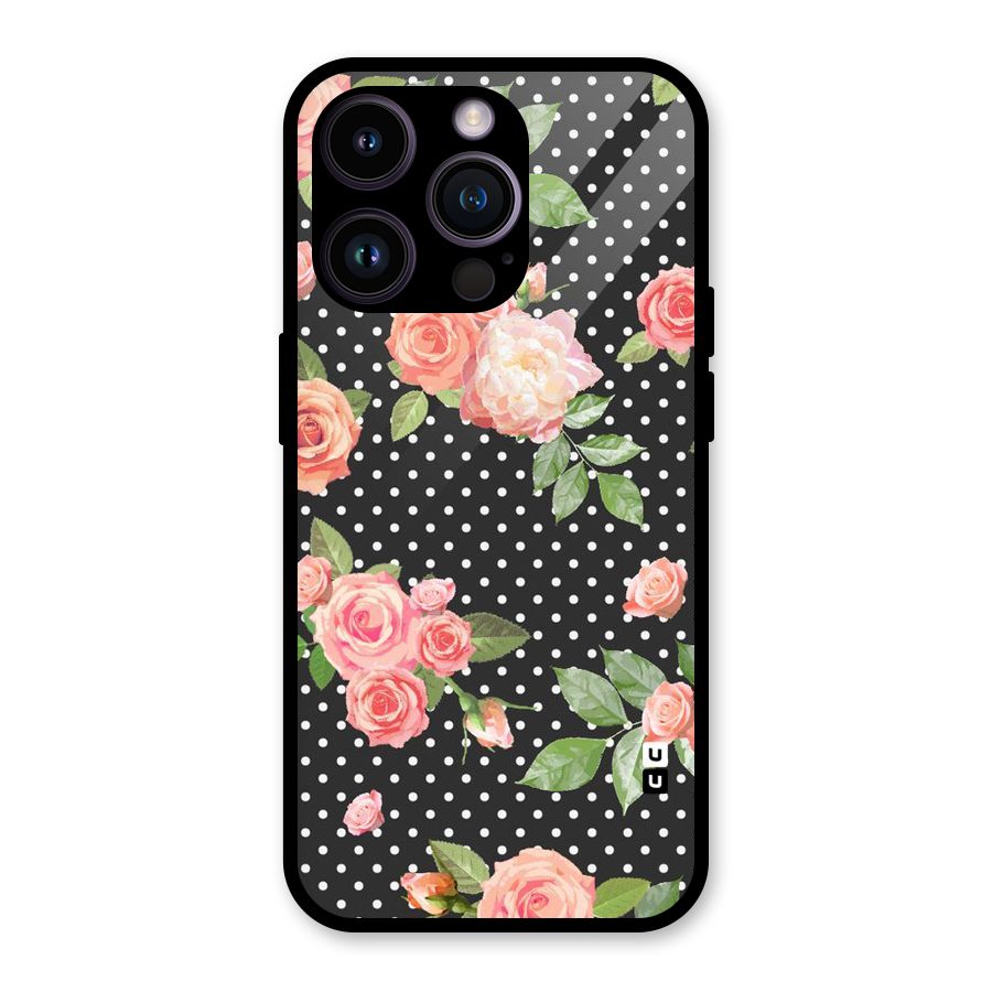 Polka Peach Glass Back Case for iPhone 14 Pro