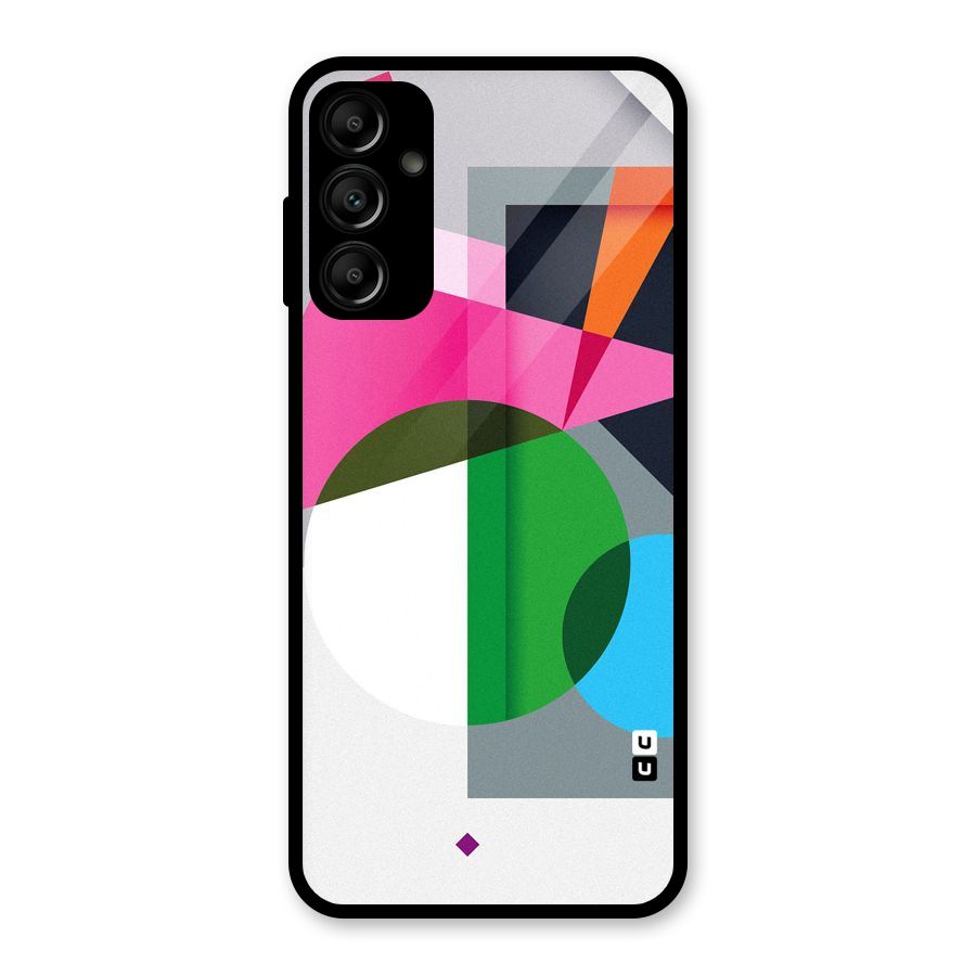 Polygons Cute Pattern Glass Back Case for Galaxy A14 5G