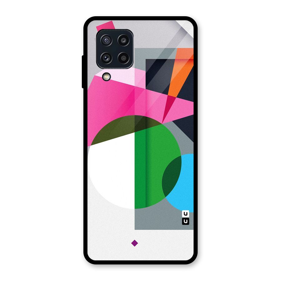 Polygons Cute Pattern Glass Back Case for Galaxy M32