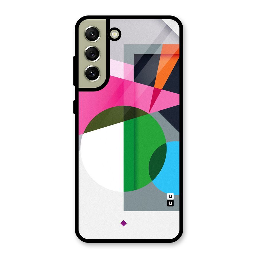 Polygons Cute Pattern Glass Back Case for Galaxy S21 FE 5G