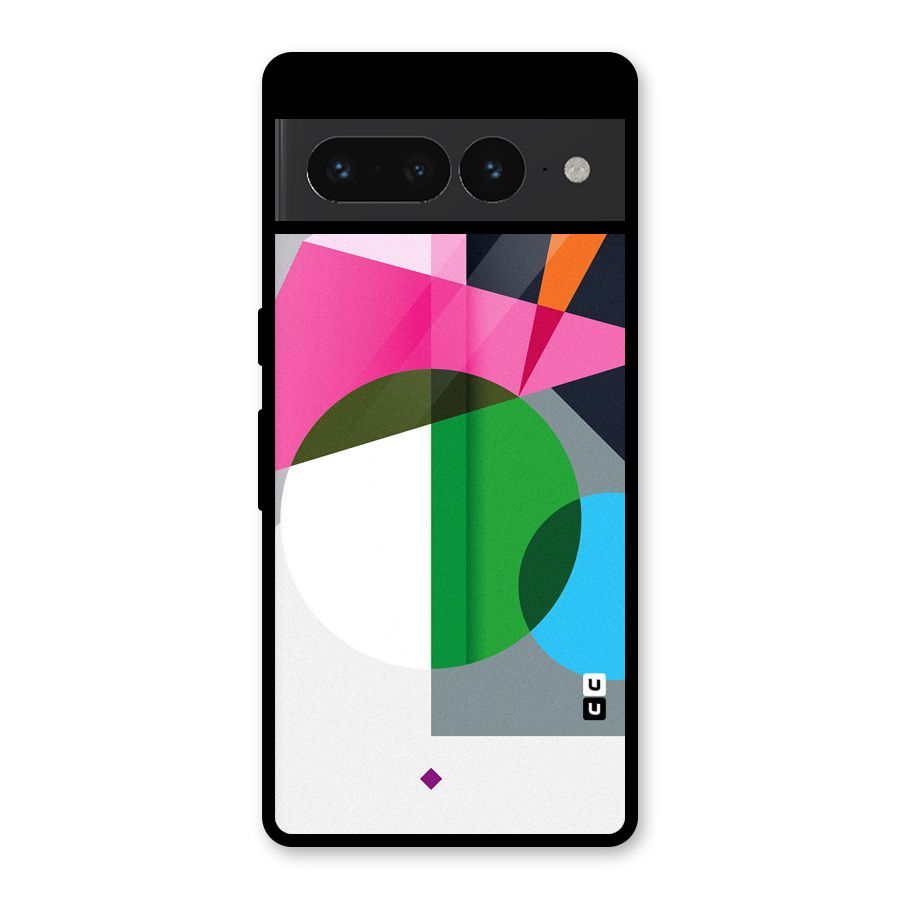 Polygons Cute Pattern Glass Back Case for Google Pixel 7 Pro