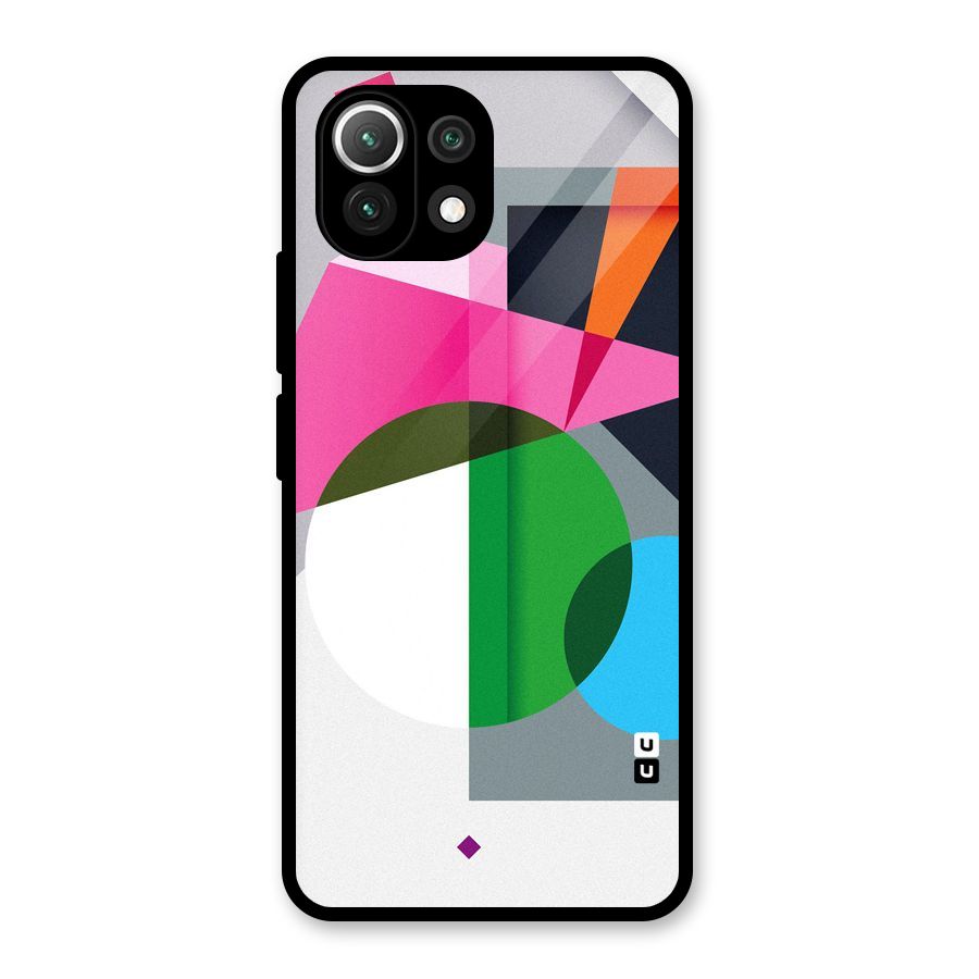 Polygons Cute Pattern Glass Back Case for Mi 11 Lite