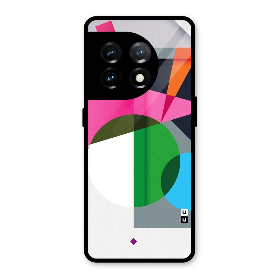 Polygons Cute Pattern Glass Back Case for OnePlus 11