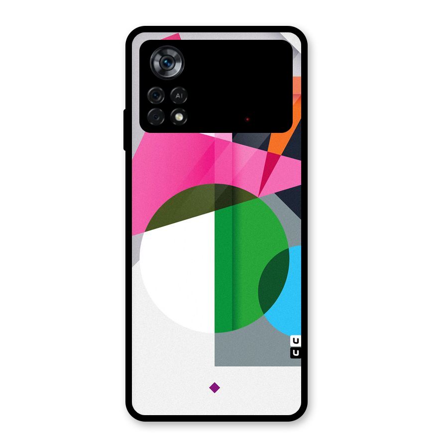 Polygons Cute Pattern Glass Back Case for Poco X4 Pro 5G