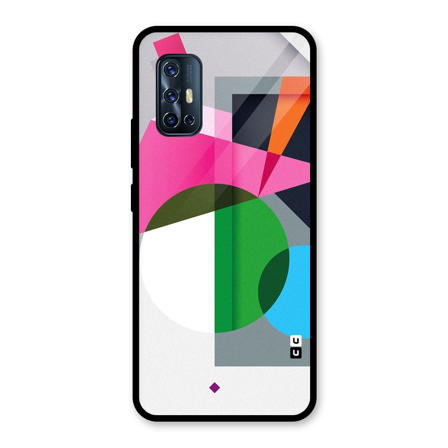 Polygons Cute Pattern Glass Back Case for Vivo V17