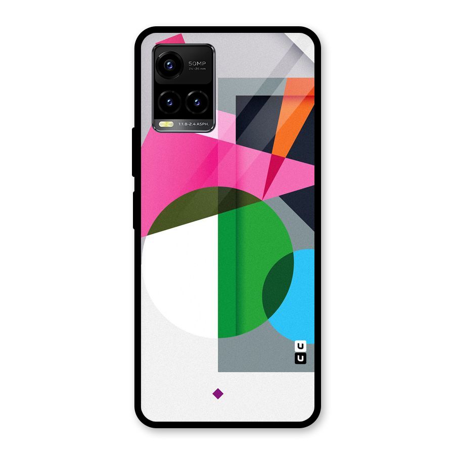 Polygons Cute Pattern Glass Back Case for Vivo Y21A