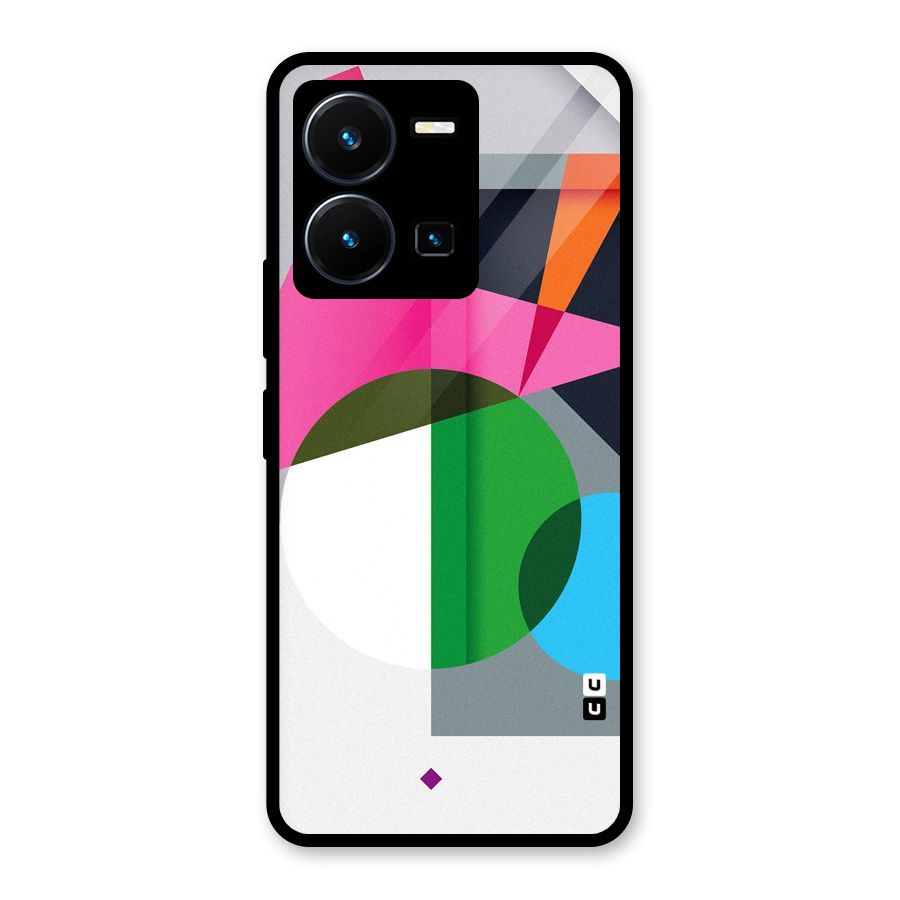 Polygons Cute Pattern Glass Back Case for Vivo Y35