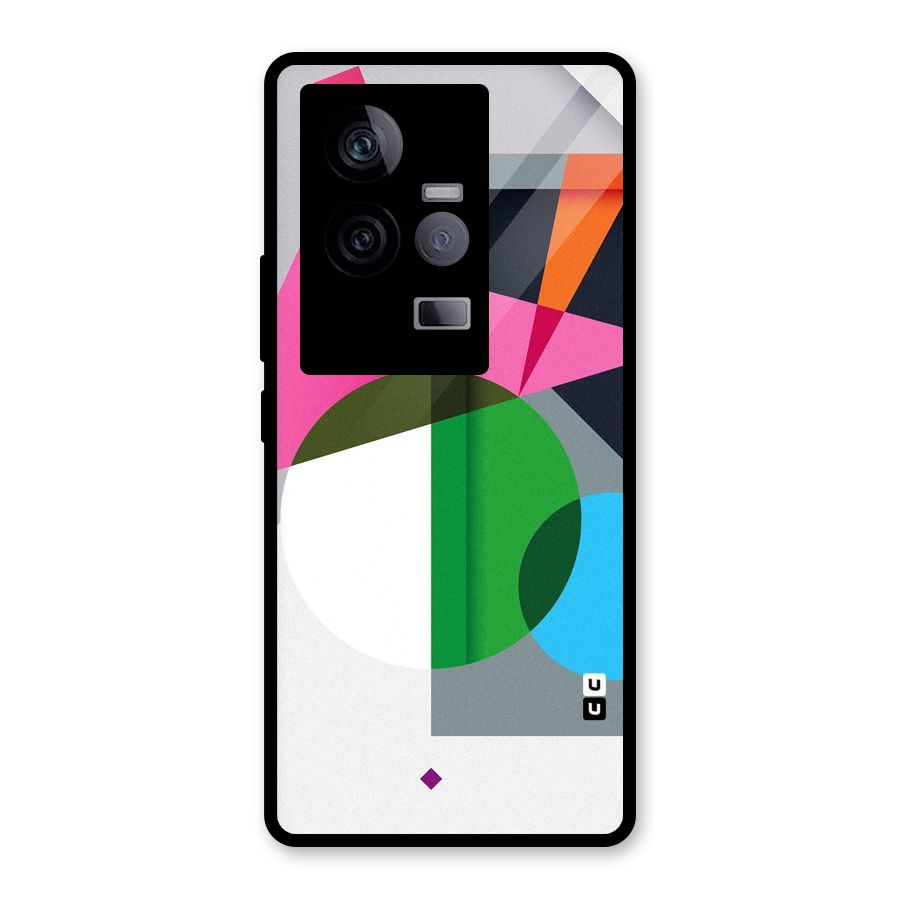 Polygons Cute Pattern Glass Back Case for Vivo iQOO 11 5G