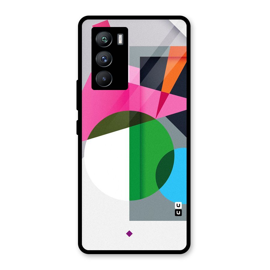 Polygons Cute Pattern Glass Back Case for Vivo iQOO 9 SE