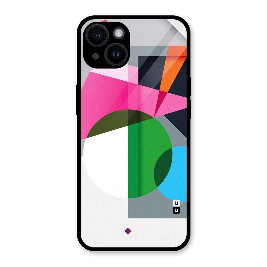 Polygons Cute Pattern Glass Back Case for iPhone 14