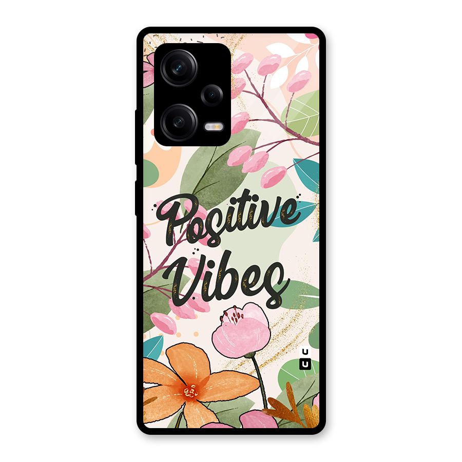 Positive Vibes Glass Back Case for Redmi Note 12 Pro