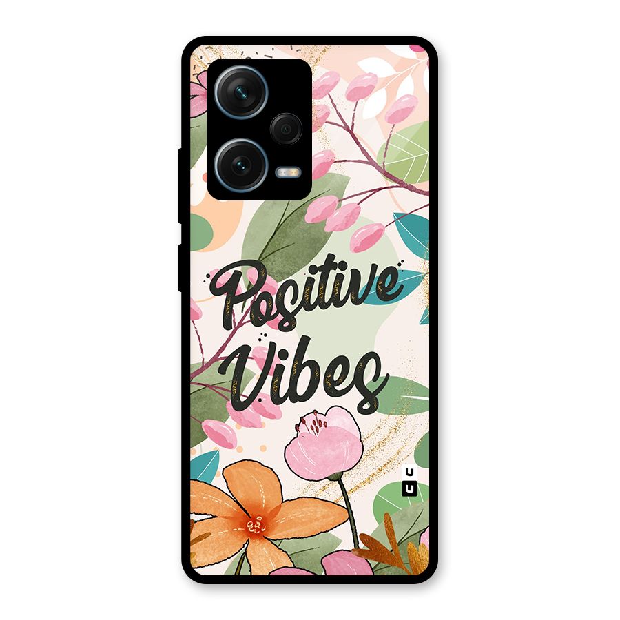 Positive Vibes Glass Back Case for Redmi Note 12 Pro Plus 5G
