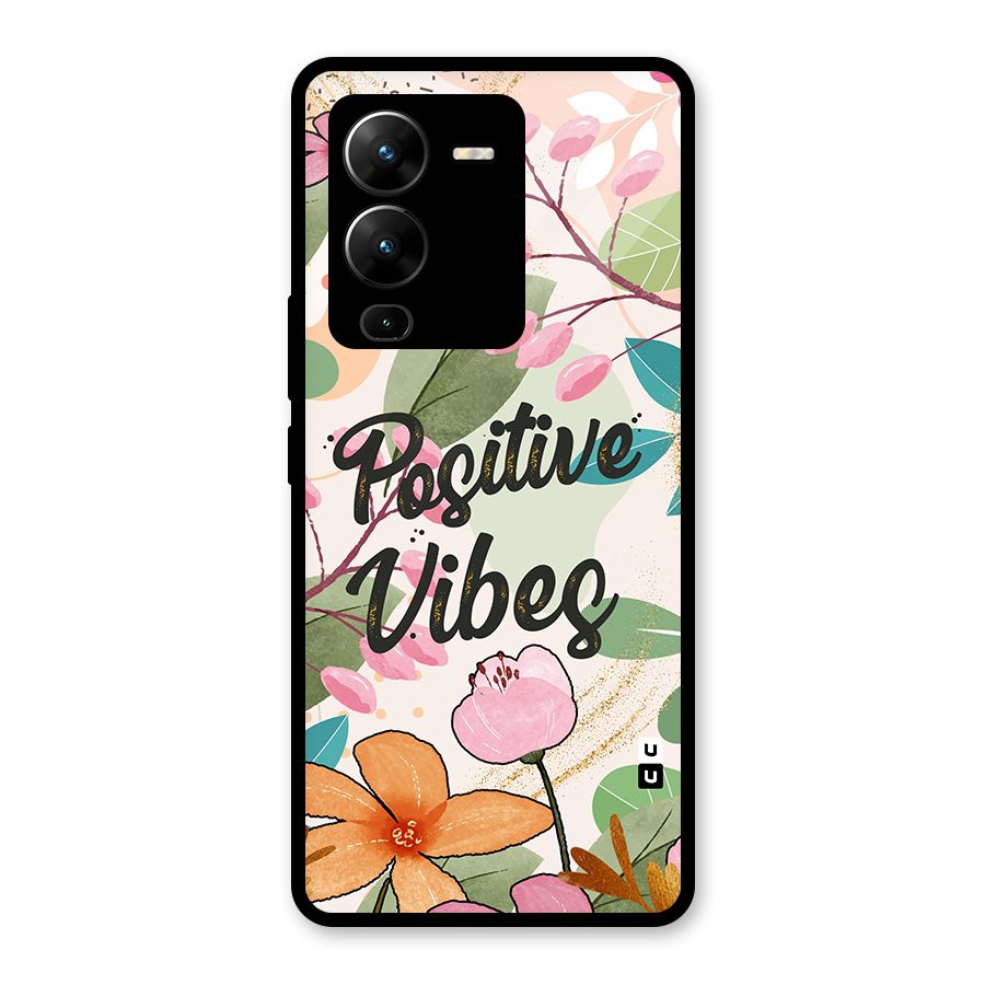 Positive Vibes Glass Back Case for Vivo V25 Pro
