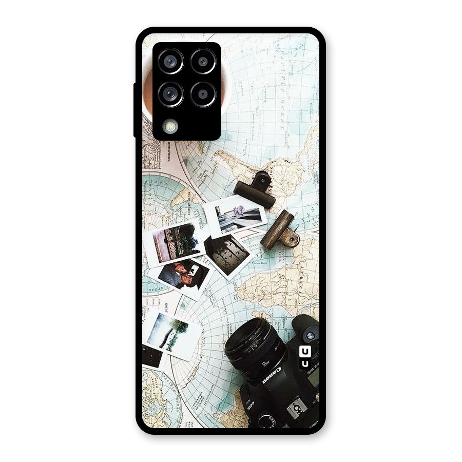 Post Stamps Travel Glass Back Case for Galaxy M53 5G