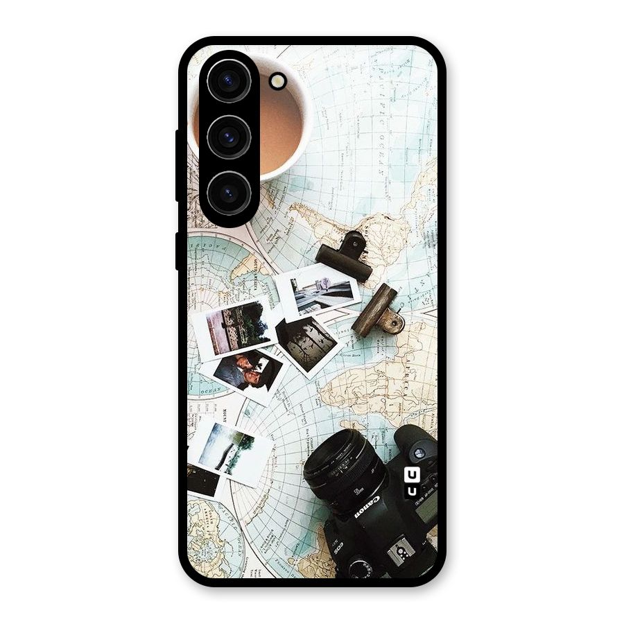 Post Stamps Travel Glass Back Case for Galaxy S23 Plus