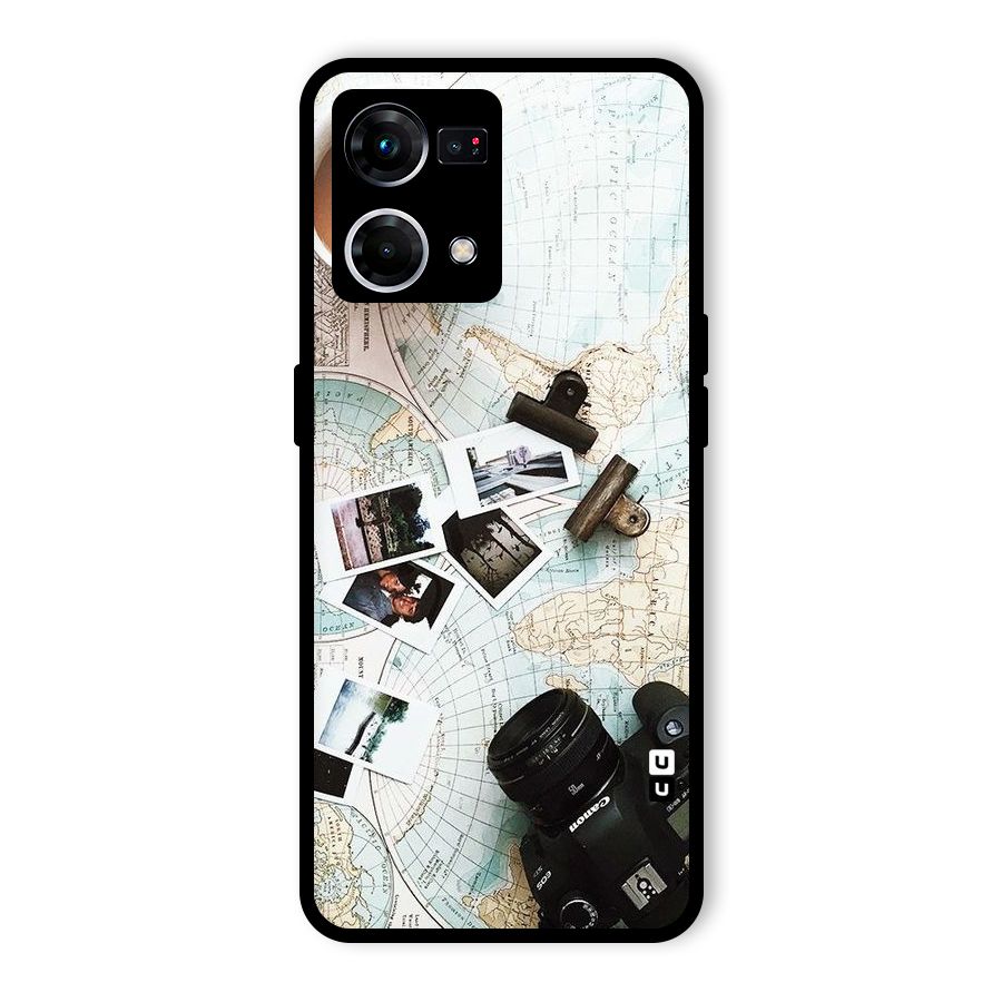 Post Stamps Travel Glass Back Case for Oppo F21 Pro 5G