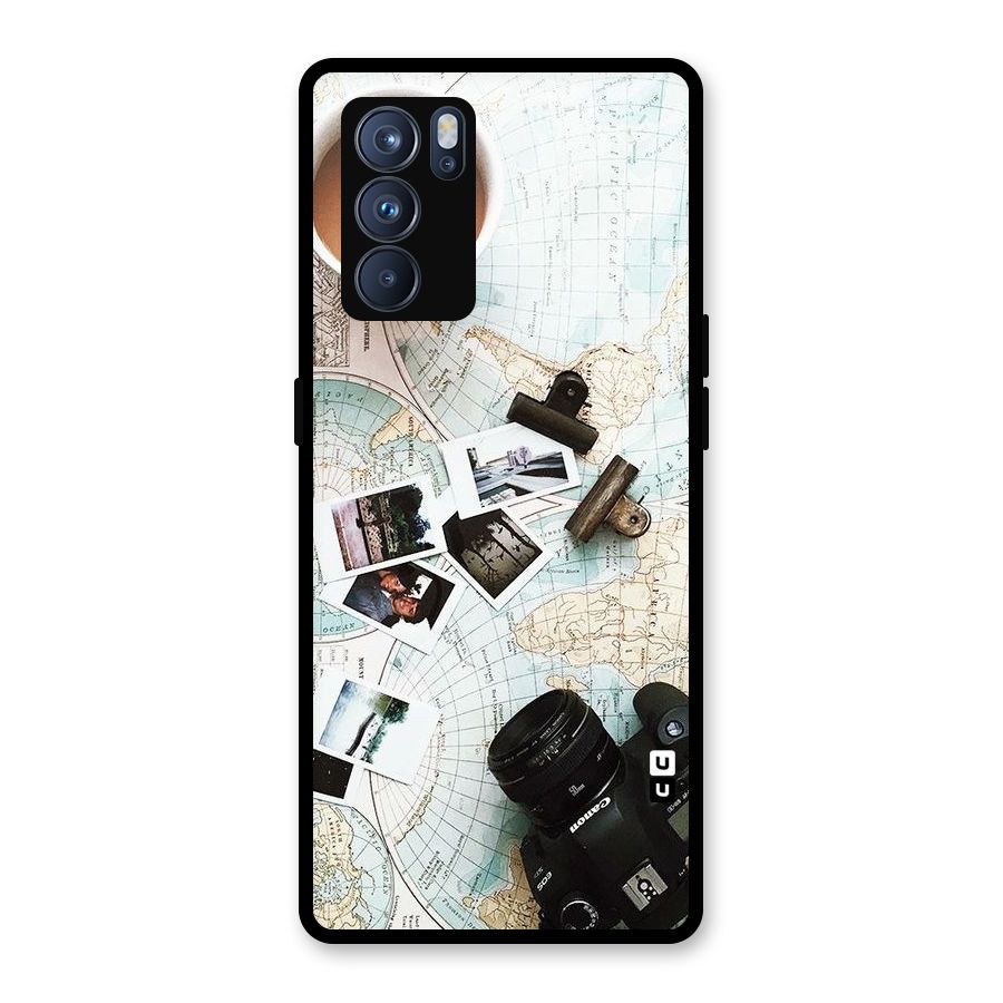 Post Stamps Travel Glass Back Case for Oppo Reno6 Pro 5G