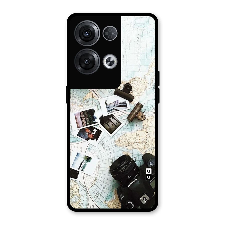 Post Stamps Travel Glass Back Case for Oppo Reno8 Pro 5G