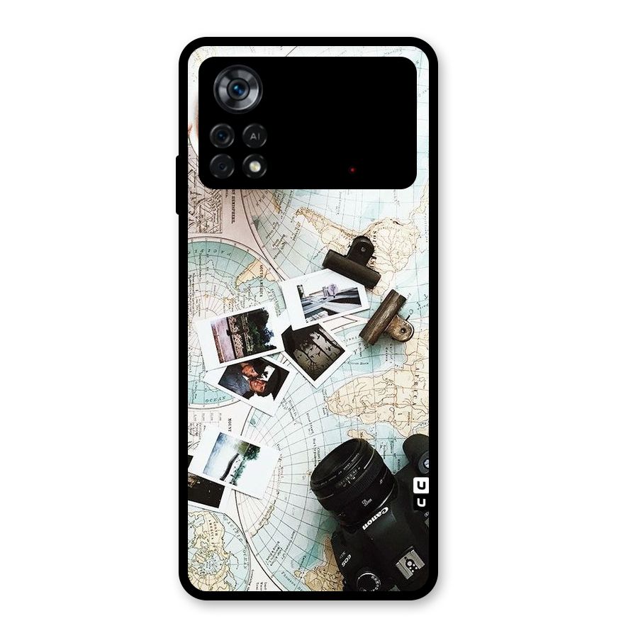 Post Stamps Travel Glass Back Case for Poco X4 Pro 5G