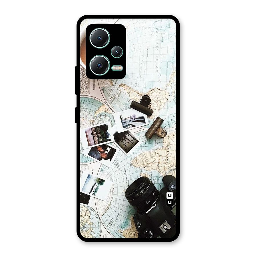 Post Stamps Travel Glass Back Case for Redmi Note 12 5G