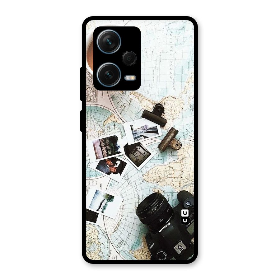 Post Stamps Travel Glass Back Case for Redmi Note 12 Pro Plus 5G