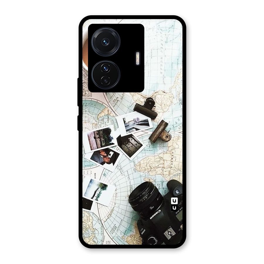 Post Stamps Travel Glass Back Case for Vivo T1 Pro