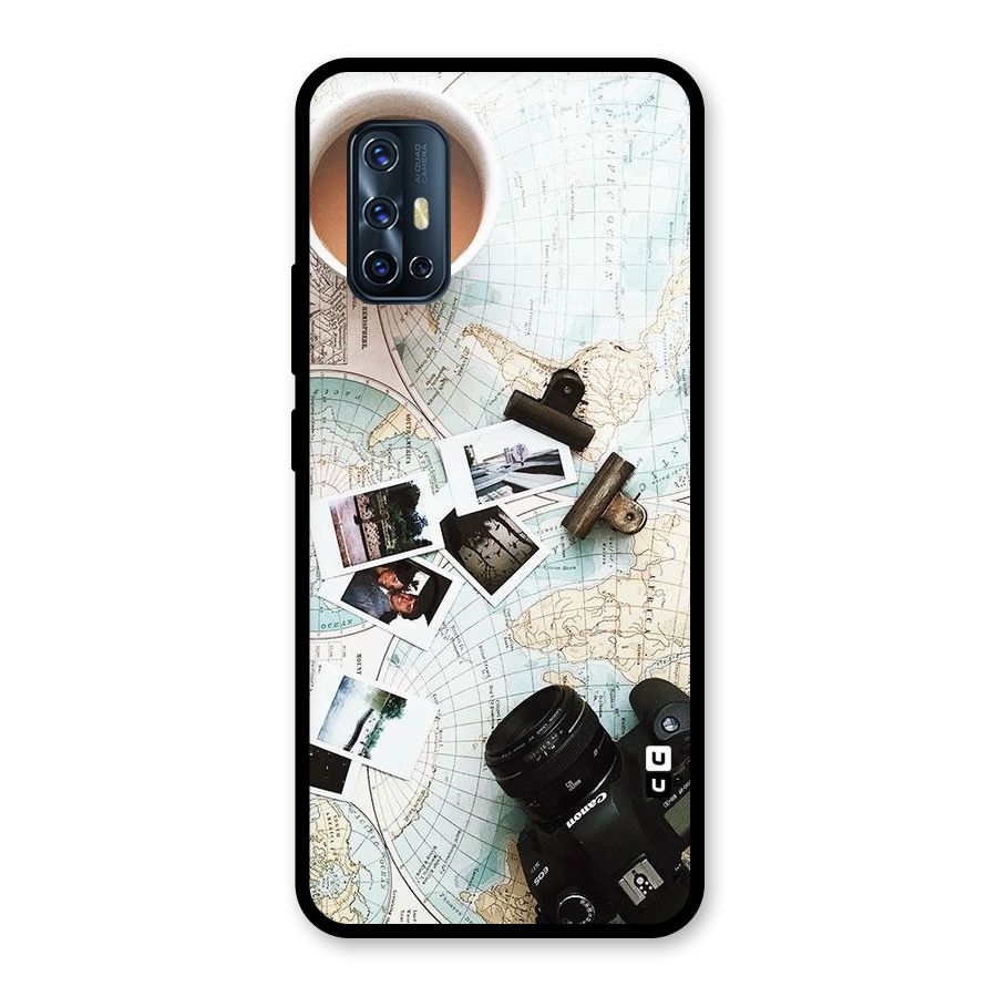 Post Stamps Travel Glass Back Case for Vivo V17