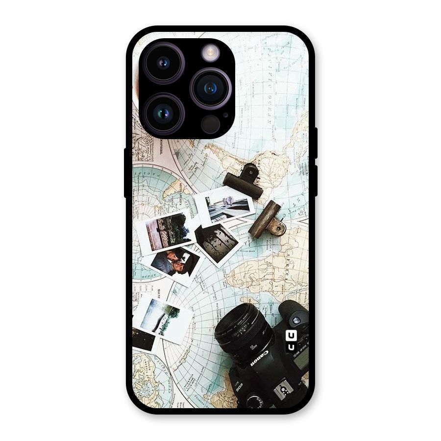 Post Stamps Travel Glass Back Case for iPhone 14 Pro