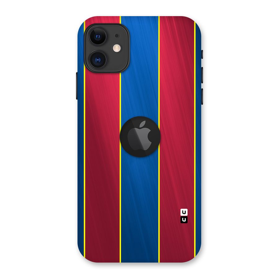 Premium Vertical Stripes Back Case for iPhone 11 Logo Cut