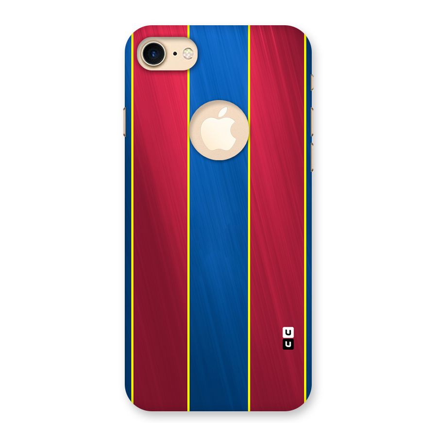 Premium Vertical Stripes Back Case for iPhone 7 Logo Cut