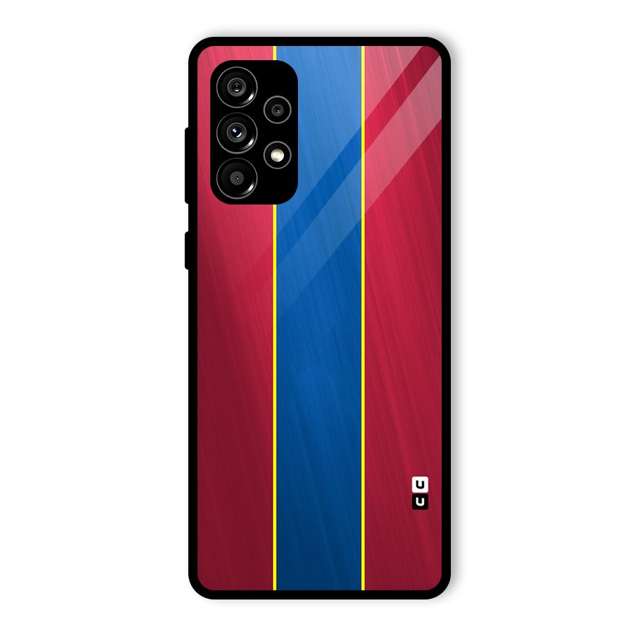 Premium Vertical Stripes Glass Back Case for Galaxy A73 5G