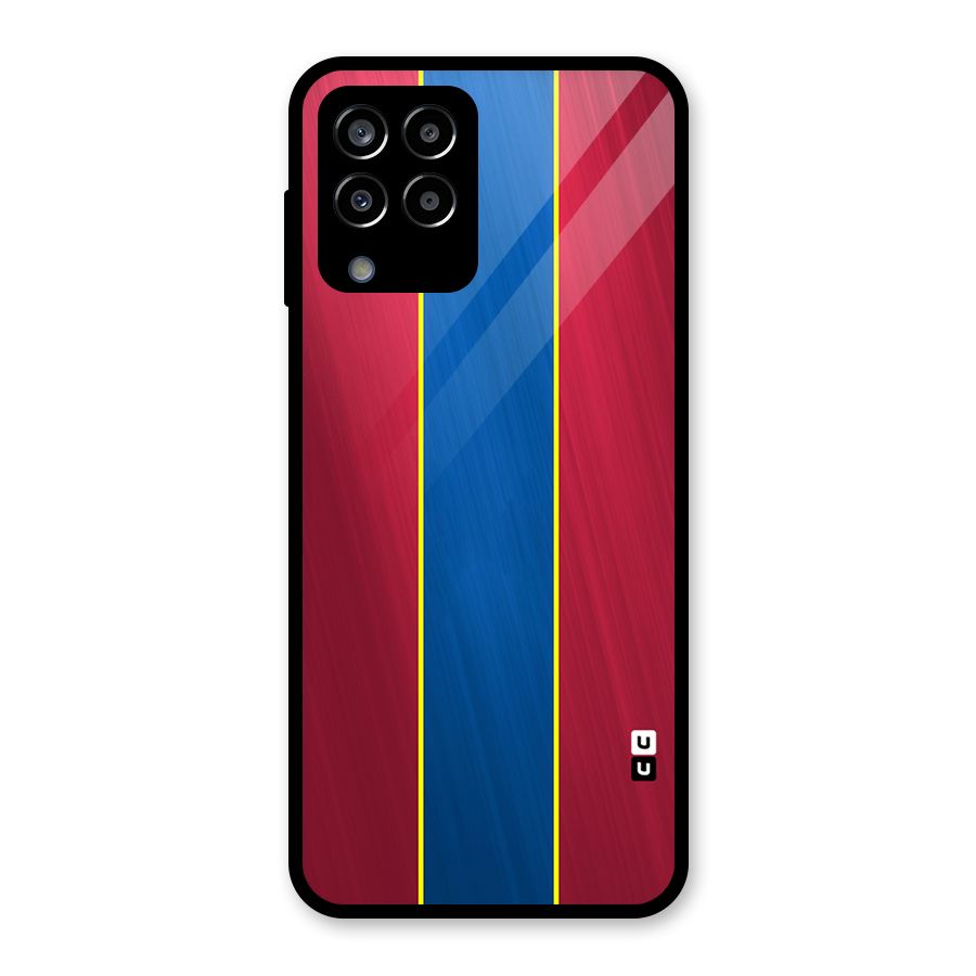 Premium Vertical Stripes Glass Back Case for Galaxy M33