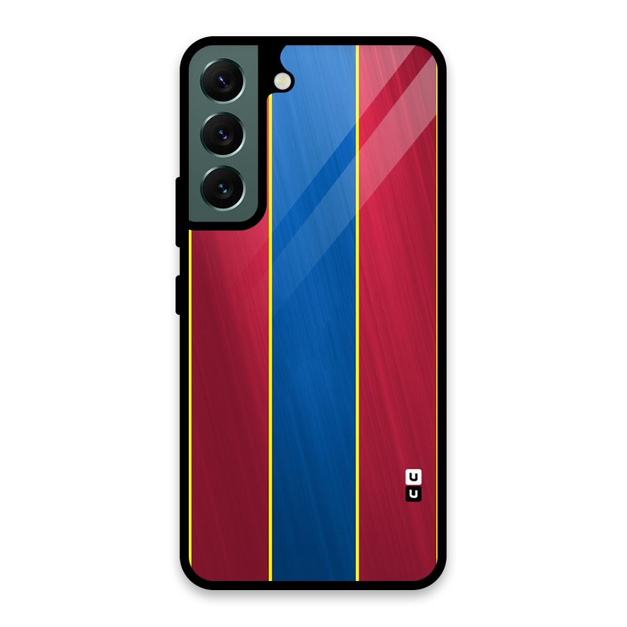 Premium Vertical Stripes Glass Back Case for Galaxy S22 5G