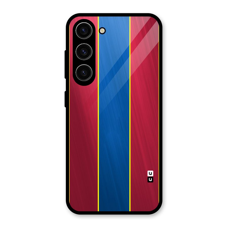 Premium Vertical Stripes Glass Back Case for Galaxy S23